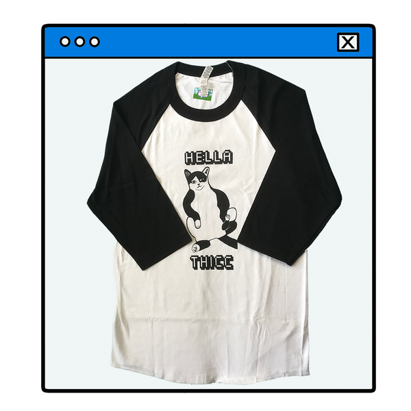 Hella Thicc Cat Baseball Raglan Tee