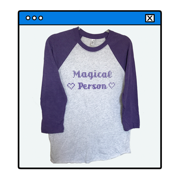 8-Bit Magical Person Raglan Baseball Tee