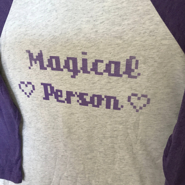 8-Bit Magical Person Raglan Baseball Tee