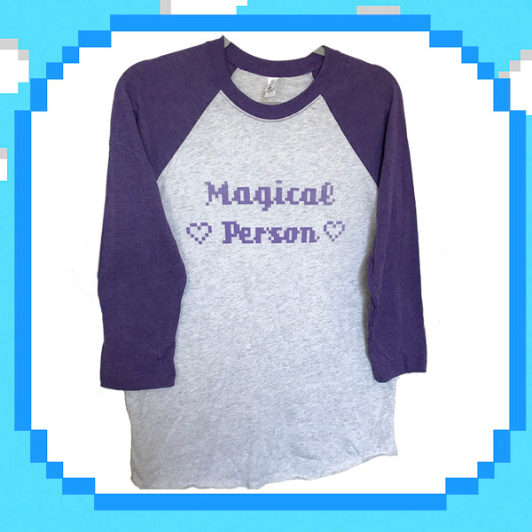 8-Bit Magical Person Raglan Baseball Tee