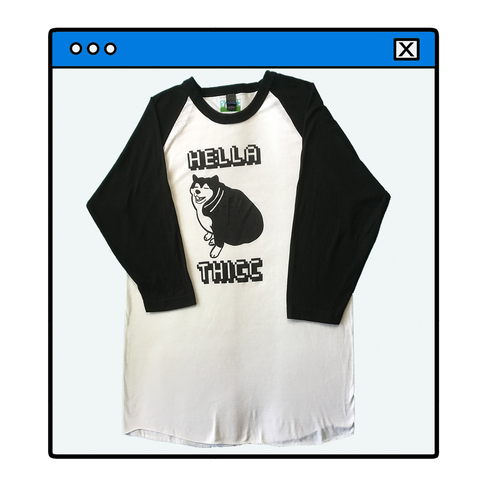 Hella Thicc Doggo Baseball Raglan Tee