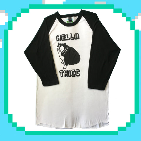 Hella Thicc Doggo Baseball Raglan Tee