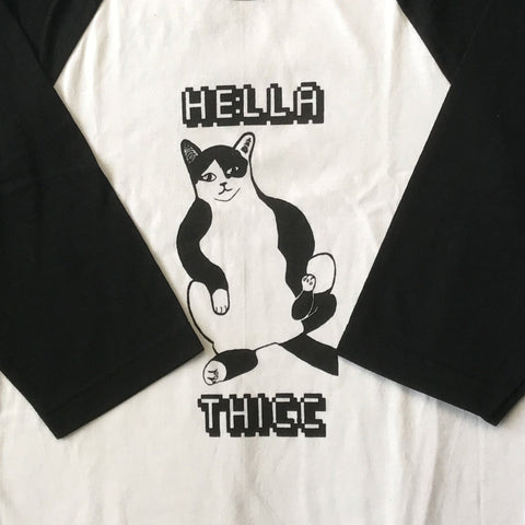 Hella Thicc Cat Baseball Raglan Tee